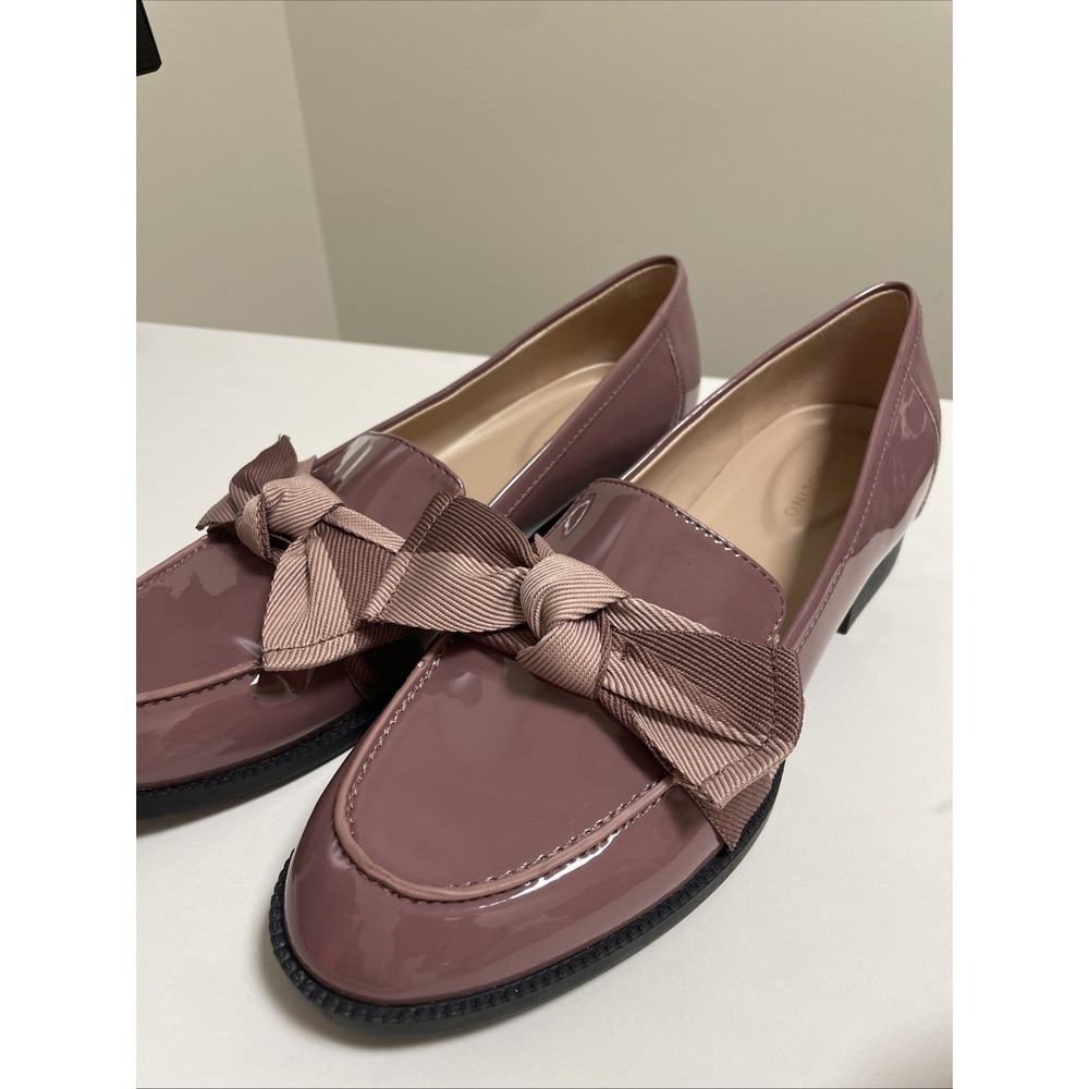 Bandolino Mauve Loafers With Bow Preppy Academia Office Siren 8 BNLINDIO3